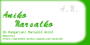 aniko marsalko business card